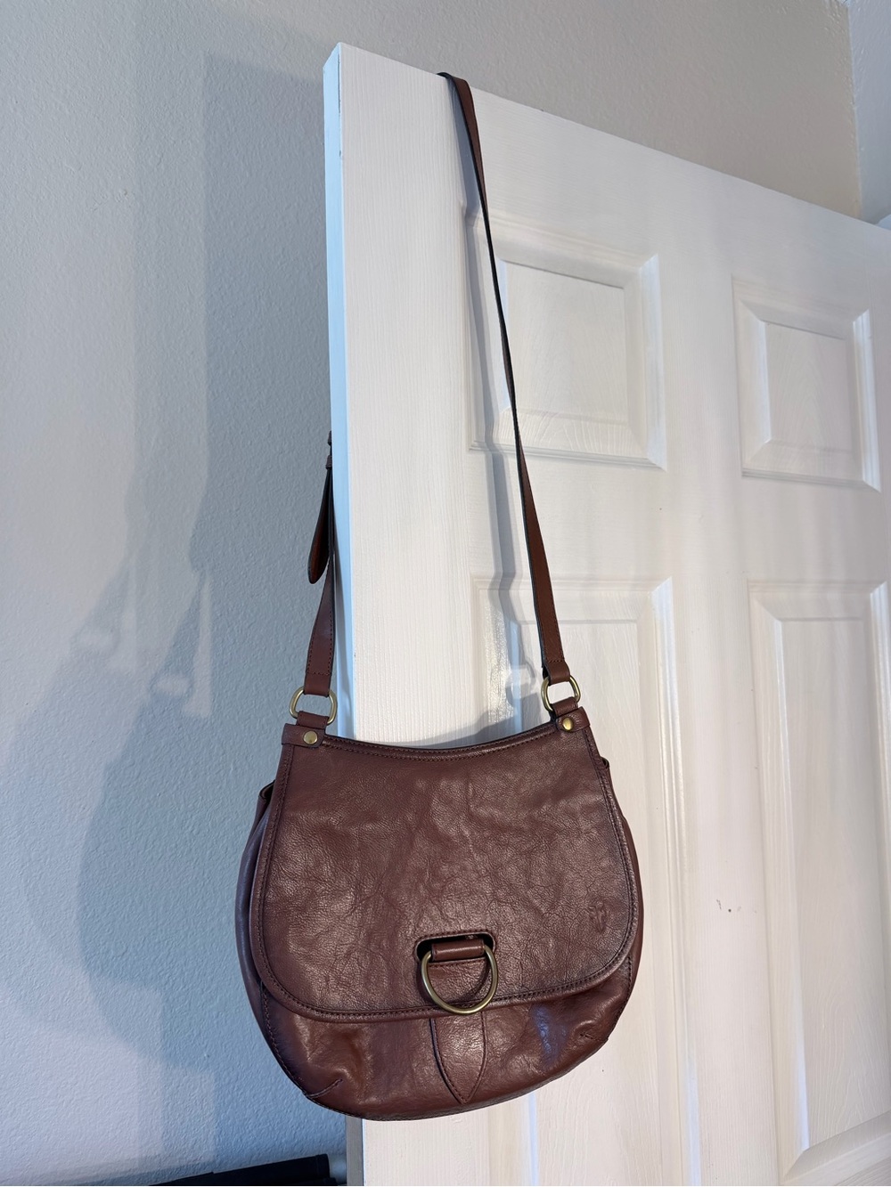 Frye Dark Brown Leather Saddle Crossbody